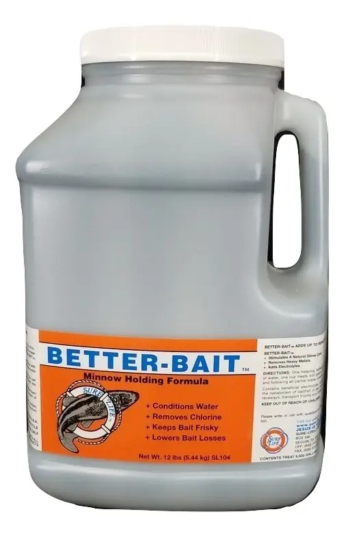 A 12 lb jar of Better Bait on the farm office shelf